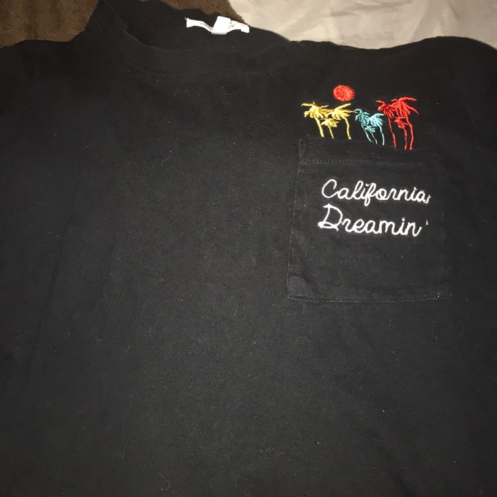 black t-shirt .